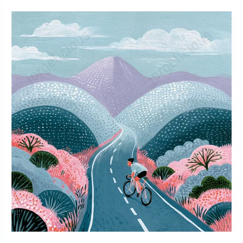 Pastel Folk Landscape Illustrations