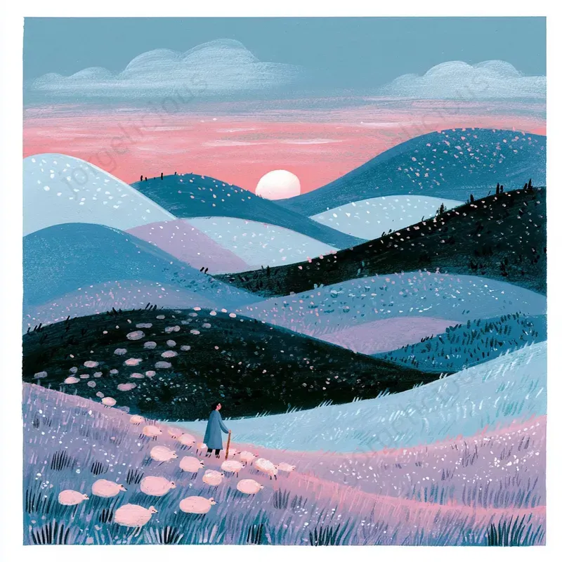 Pastel Folk Landscape Illustrations