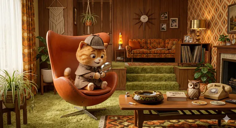 70s Retro Cat House 3D Dioramas
