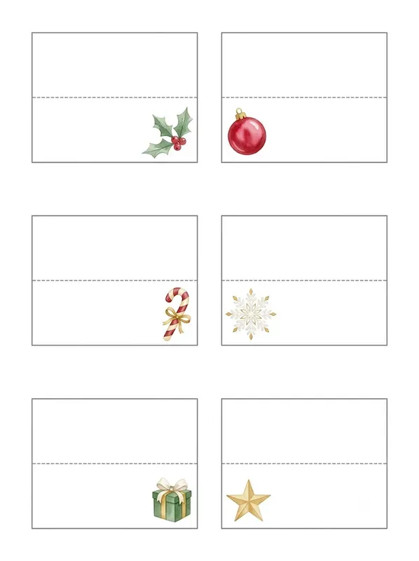 Watercolor Place Card Sheets