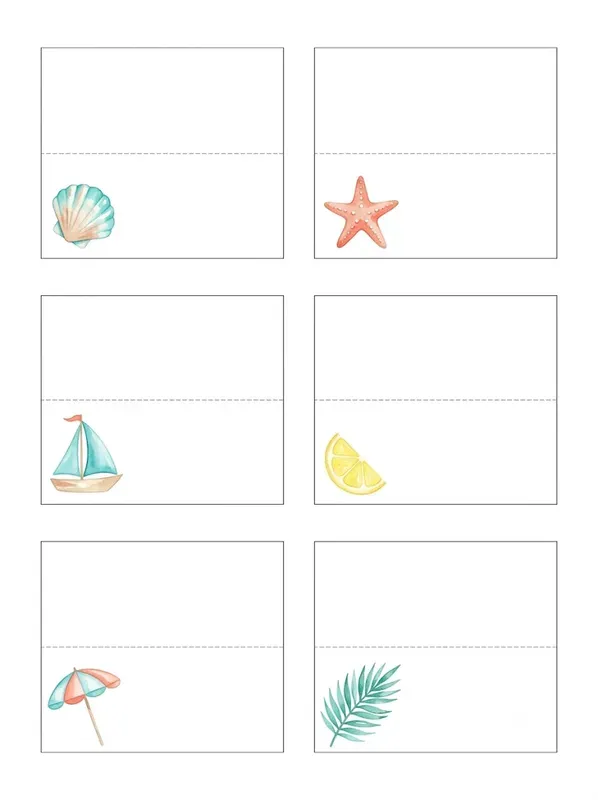 Watercolor Place Card Sheets