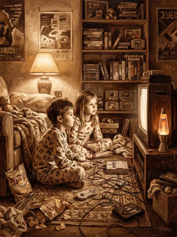 Kids Playing Retro Consoles