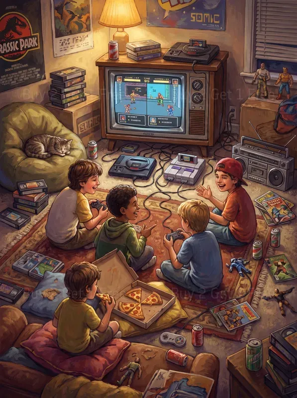 Kids Playing Retro Consoles