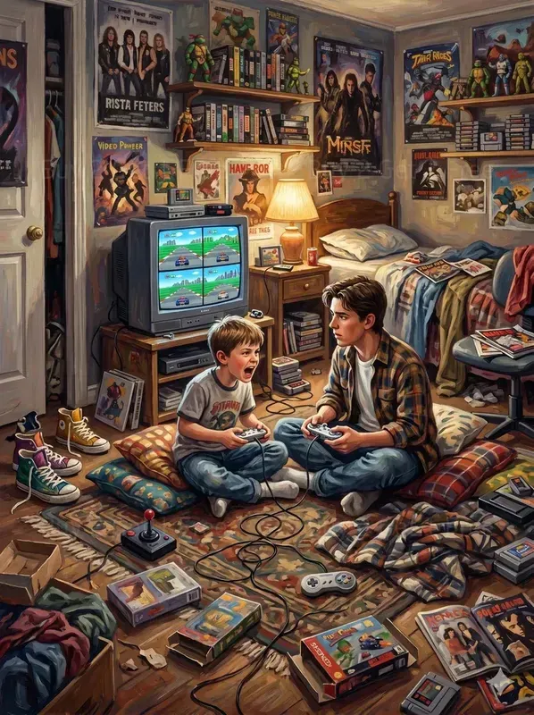 Kids Playing Retro Consoles