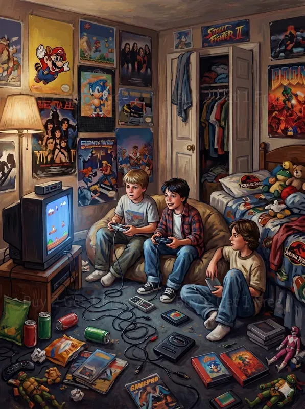 Kids Playing Retro Consoles