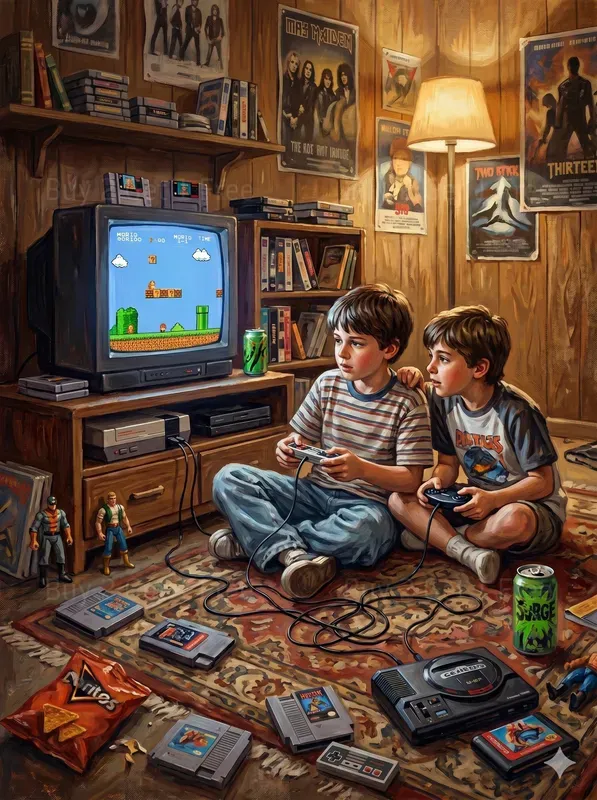 Kids Playing Retro Consoles