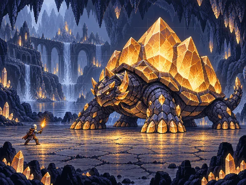 Retro Pixel Boss Battle Art