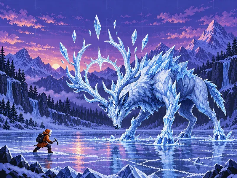 Retro Pixel Boss Battle Art