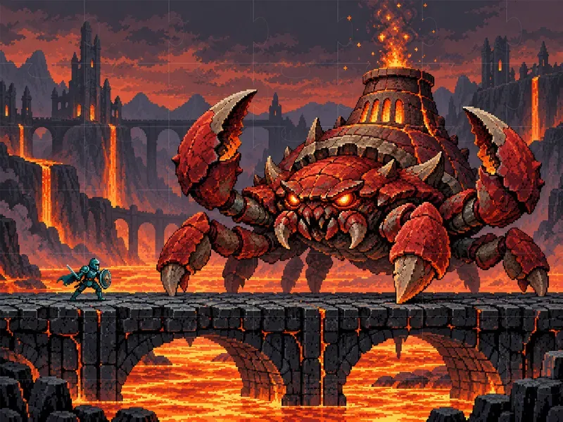 Retro Pixel Boss Battle Art