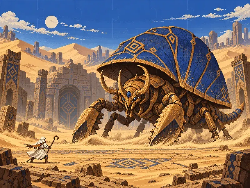 Retro Pixel Boss Battle Art