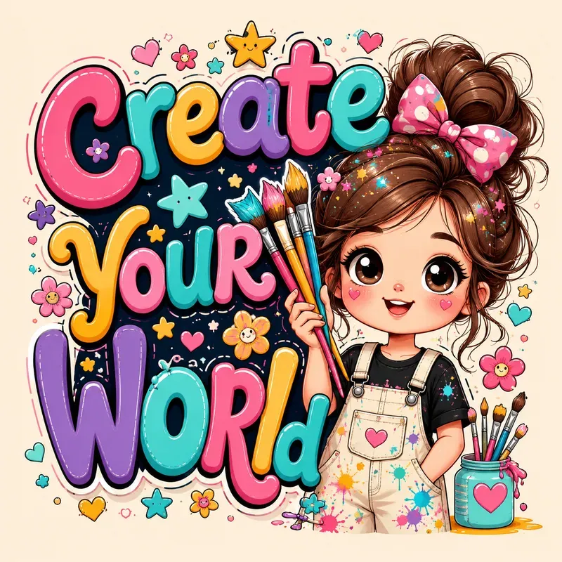 Cute Character Tee Design Kits