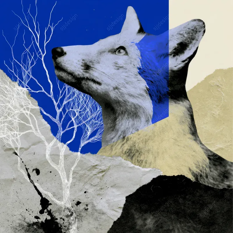 Cobalt Floral Photomontages