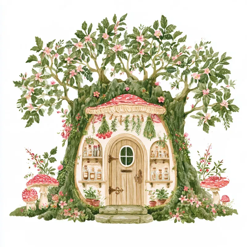 Enchanted Woodland Watercolor Cliparts