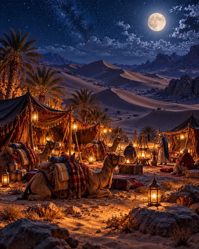 Desert Nomad Caravan Scenes