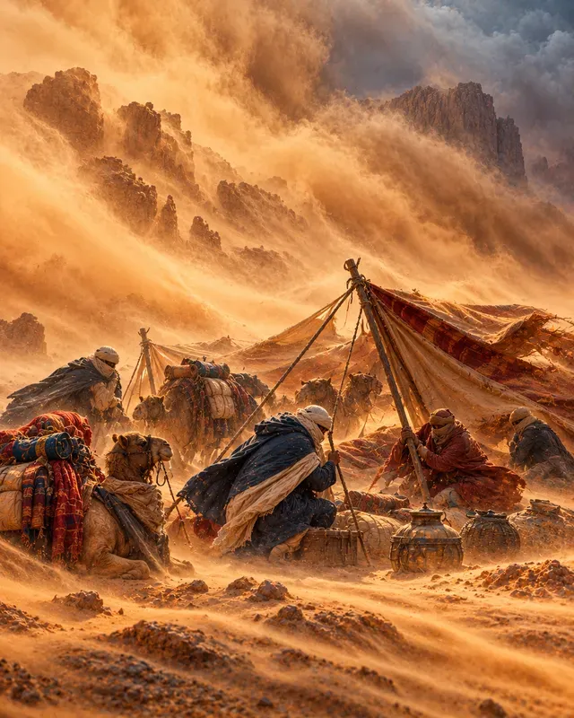 Desert Nomad Caravan Scenes
