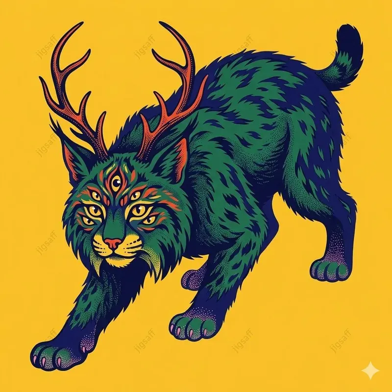 Mystical Fauna Stylized Gouache Art
