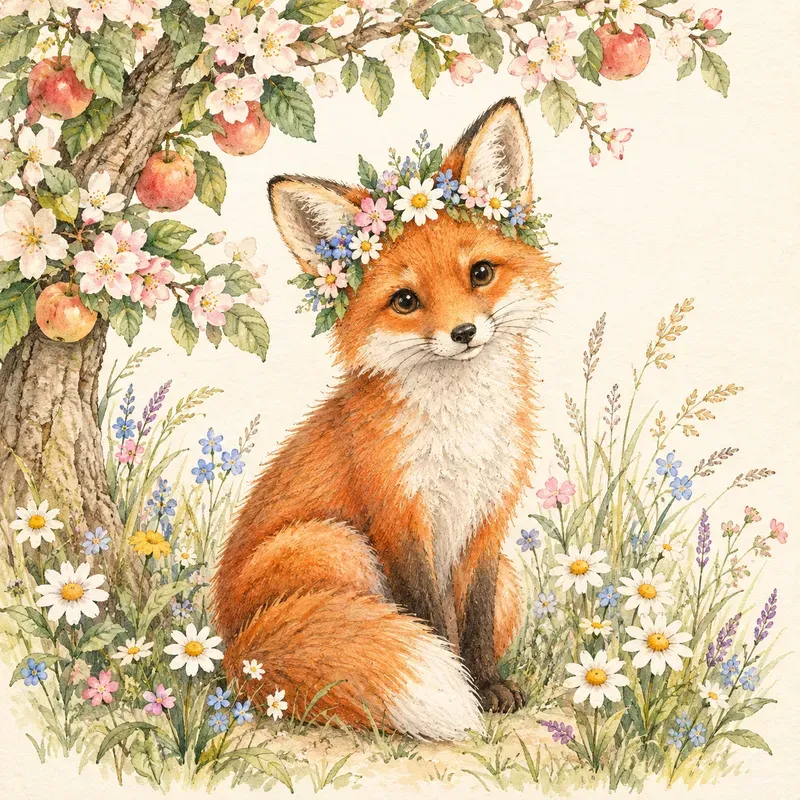 Whimsical Floral Storybook Art