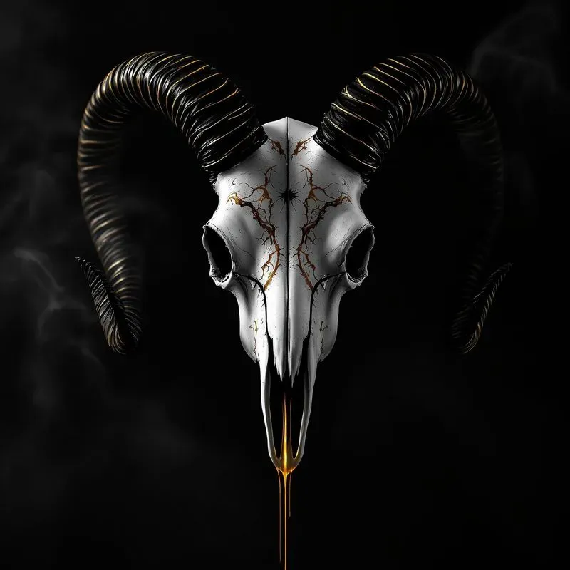 Dark Artistic Portraits Gold Drips Down