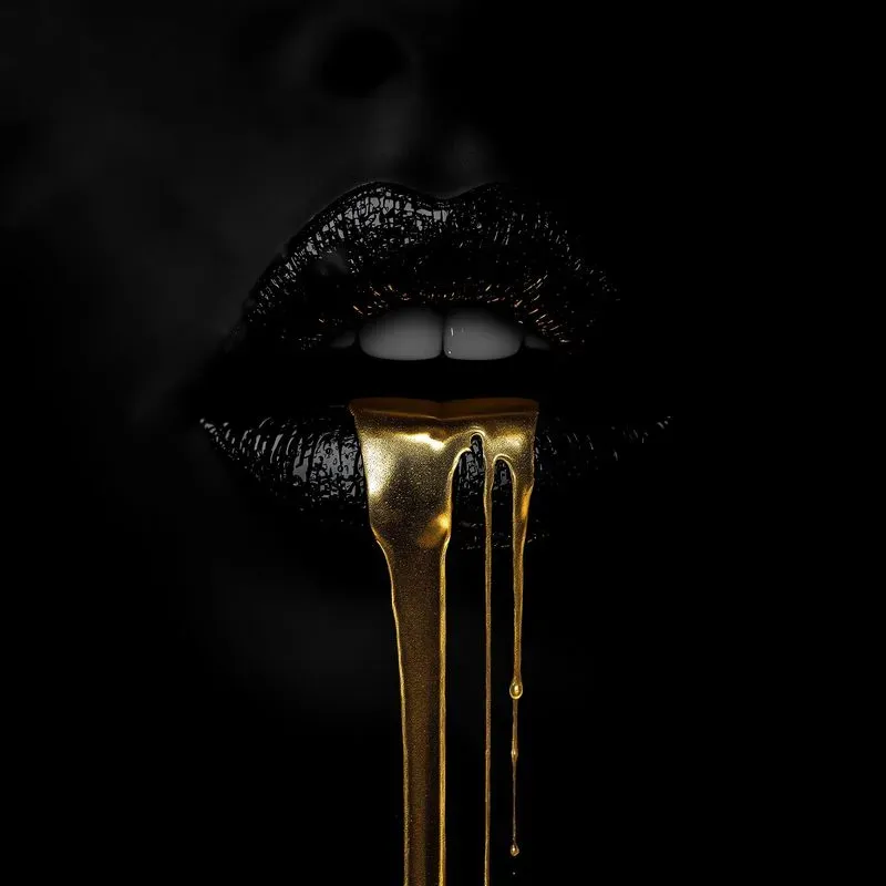 Dark Artistic Portraits Gold Drips Down