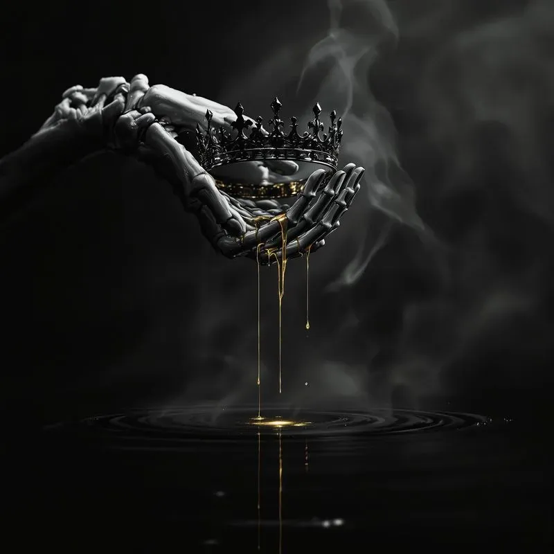 Dark Artistic Portraits Gold Drips Down