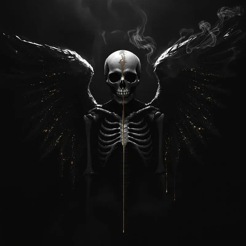 Dark Artistic Portraits Gold Drips Down