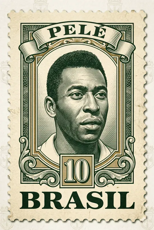 Vintage Engraved Football Postage Stamps