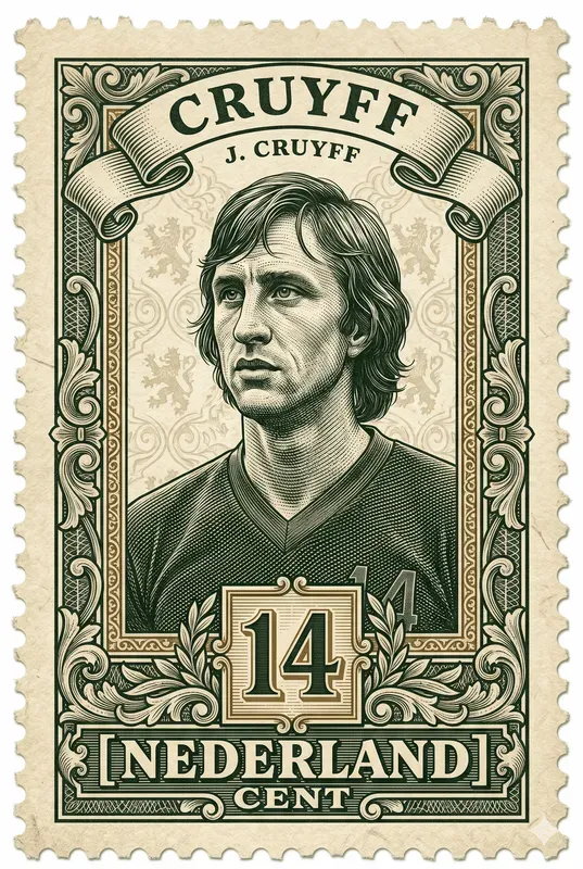 Vintage Engraved Football Postage Stamps