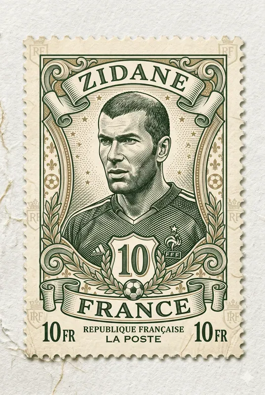 Vintage Engraved Football Postage Stamps