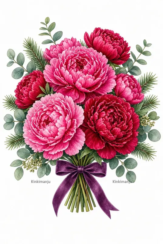 Peony Clipart 100 Packs For Cards