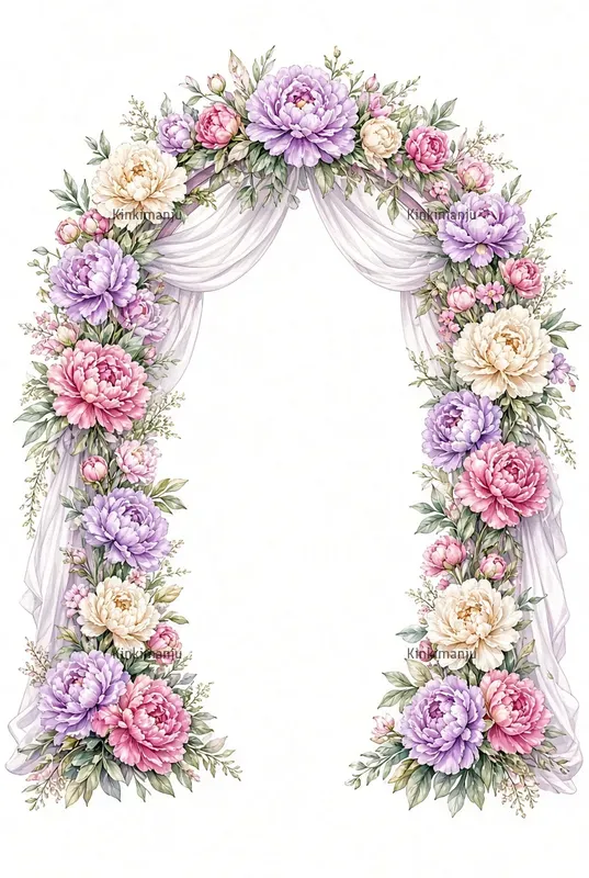 Peony Clipart 100 Packs For Cards