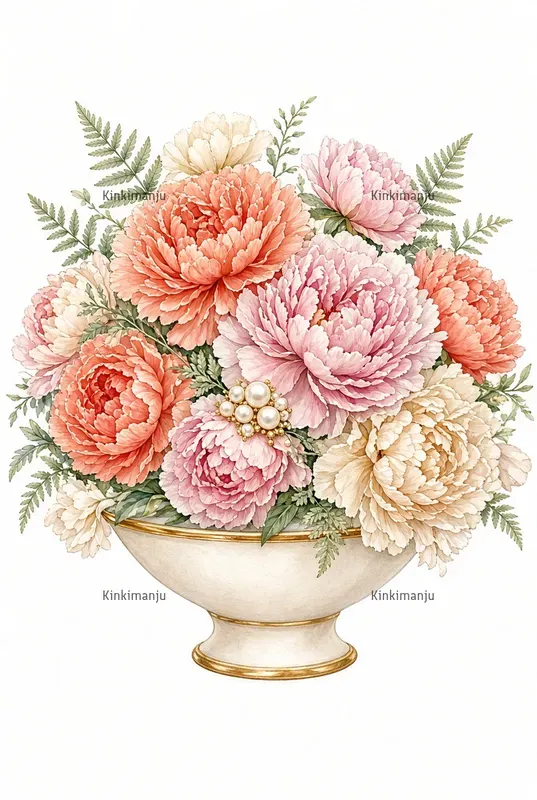 Peony Clipart 100 Packs For Cards