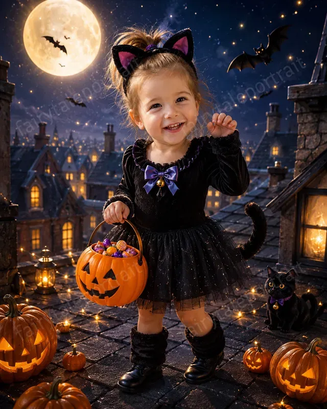 Kids Pets Halloween Costume Portraits
