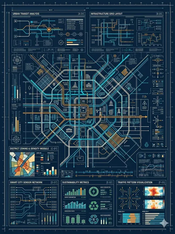 Urban Blueprint Infographics Diagrams