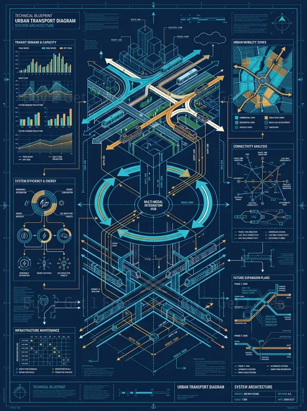 Urban Blueprint Infographics Diagrams