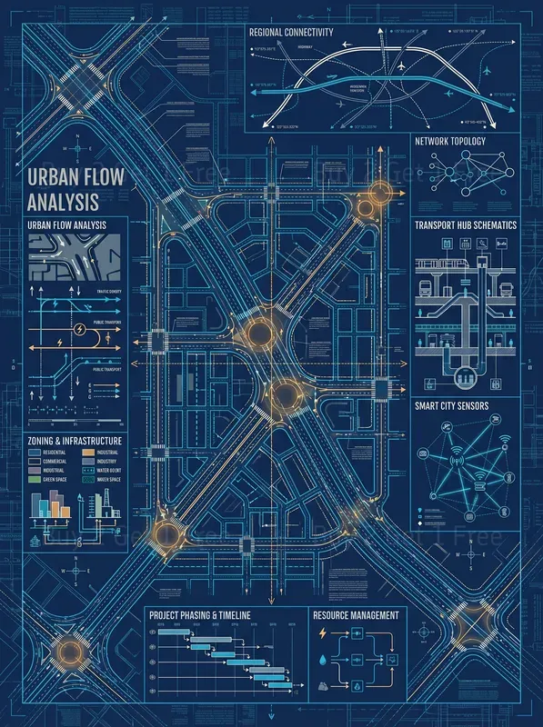 Urban Blueprint Infographics Diagrams