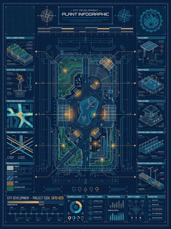 Urban Blueprint Infographics Diagrams