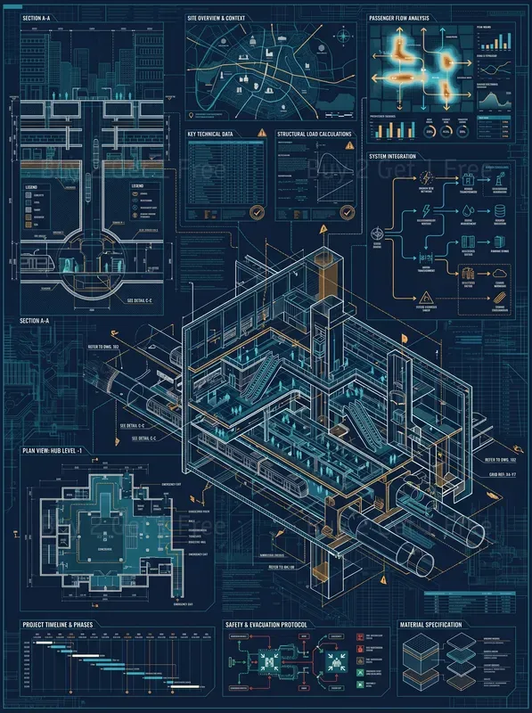 Urban Blueprint Infographics Diagrams