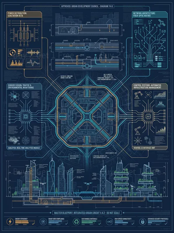 Urban Blueprint Infographics Diagrams