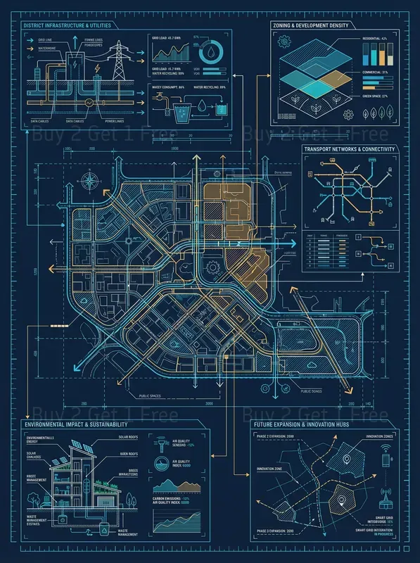 Urban Blueprint Infographics Diagrams