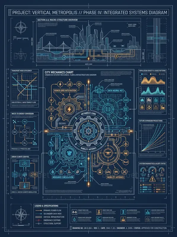 Urban Blueprint Infographics Diagrams