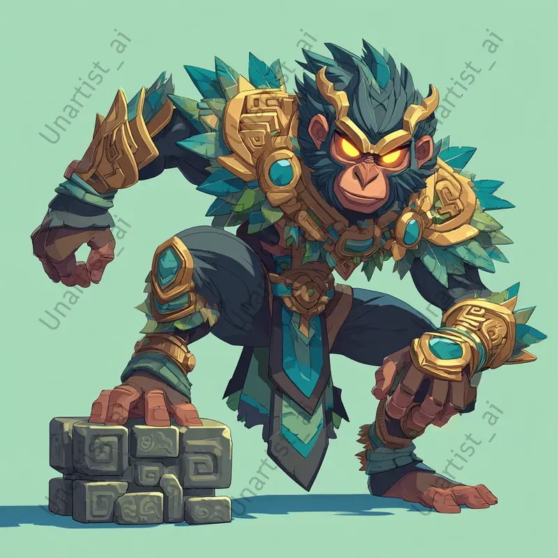 Cartoon Aztec Tlaloc Animals