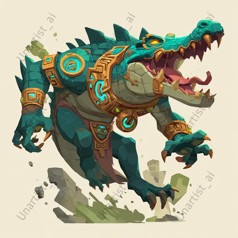 Cartoon Aztec Tlaloc Animals