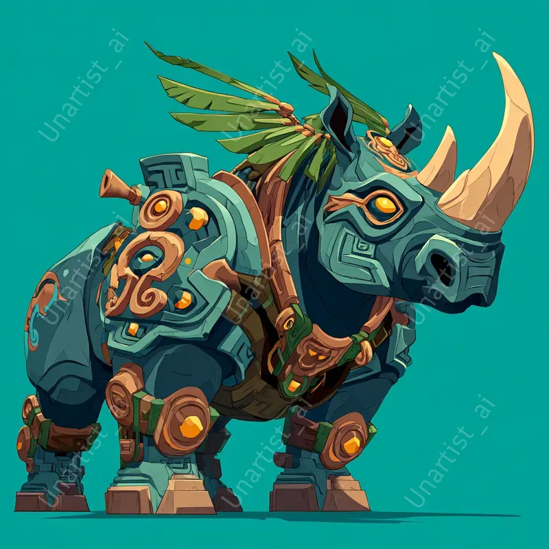Cartoon Aztec Tlaloc Animals