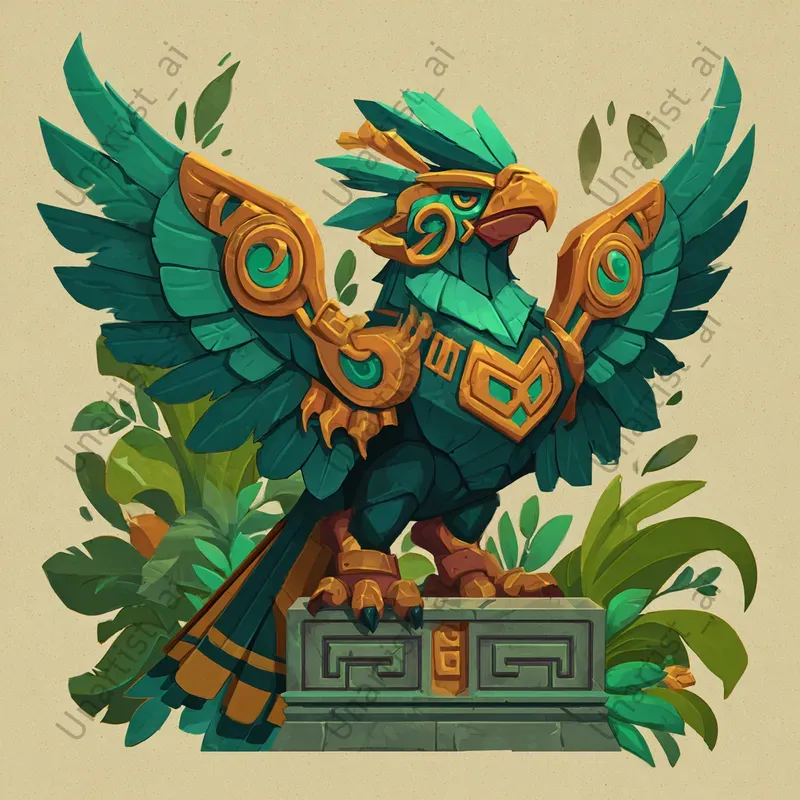 Cartoon Aztec Tlaloc Animals