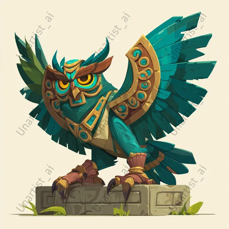 Cartoon Aztec Tlaloc Animals