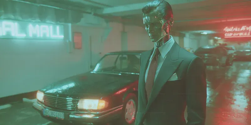 Cinematic 80s Neon Noir Film Stills