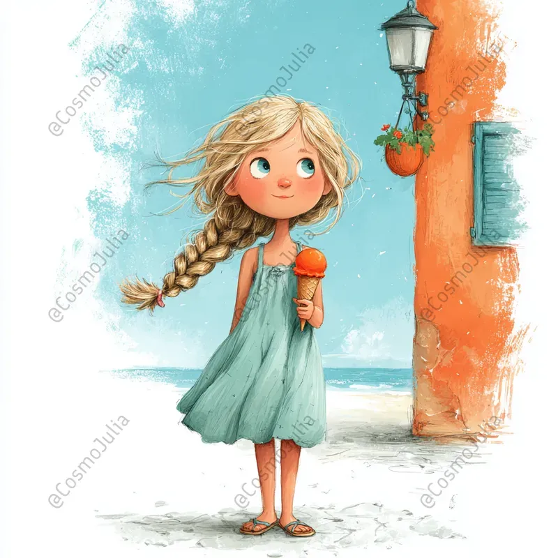 Whimsical Seaside Girls Clipart