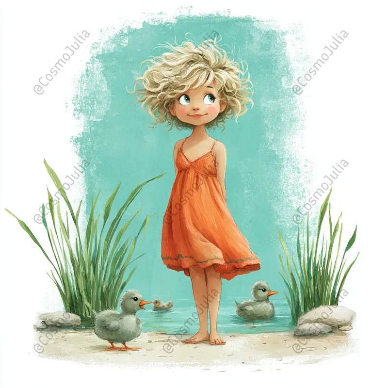 Whimsical Seaside Girls Clipart