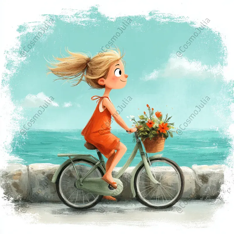 Whimsical Seaside Girls Clipart