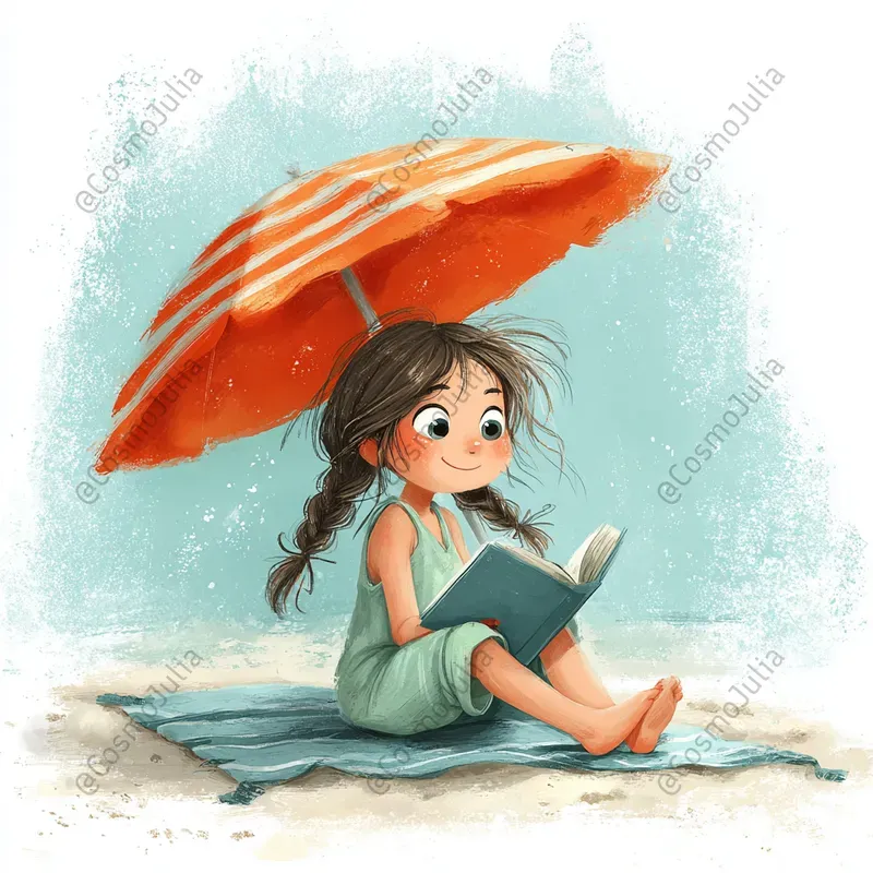Whimsical Seaside Girls Clipart